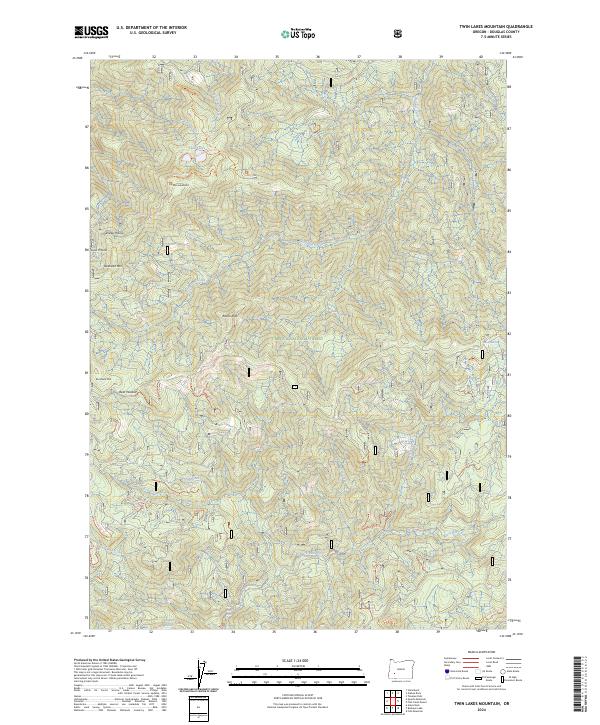 Twin Lakes Mountain 2024 topographic map thumbnail