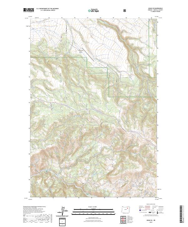 Ukiah SE 2023 topographic map thumbnail