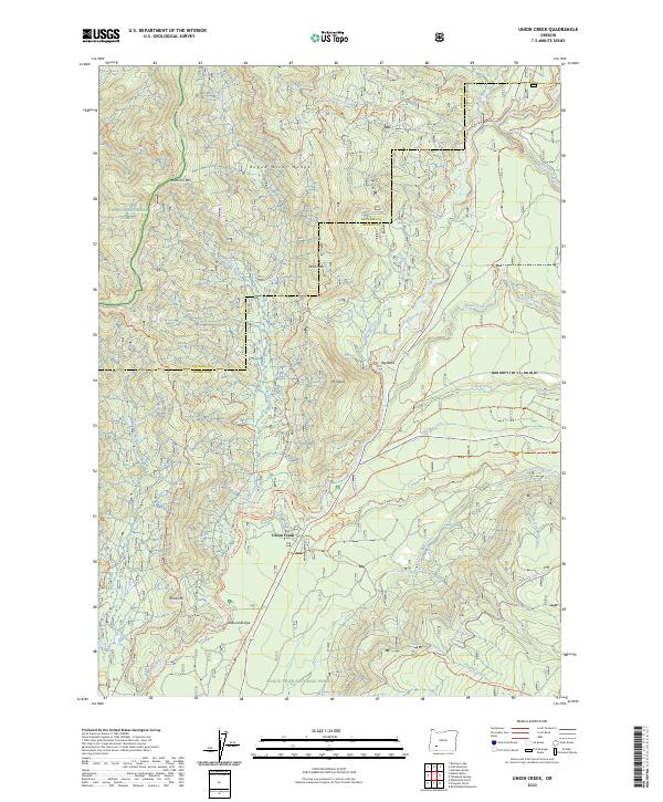 Union Creek topographic map thumbnail