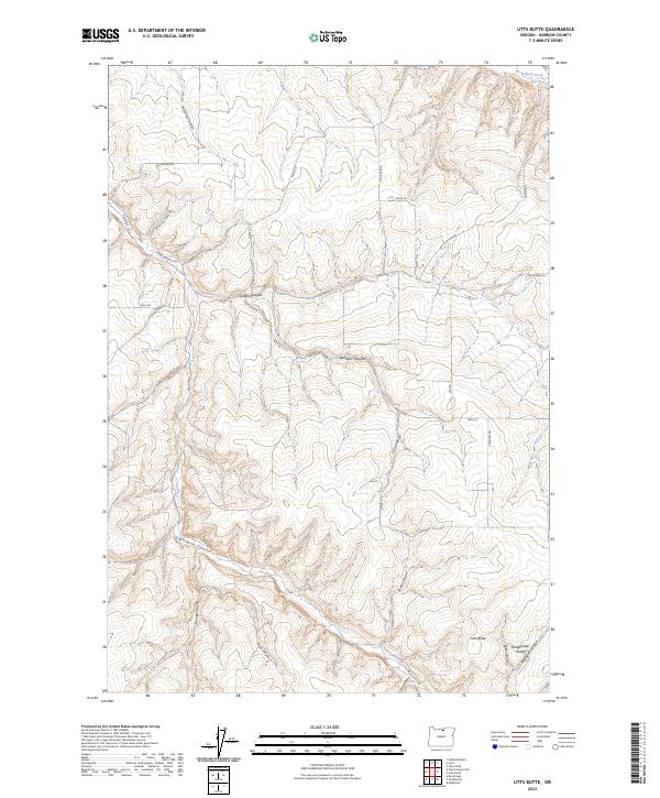 Utts Butte topographic map thumbnail