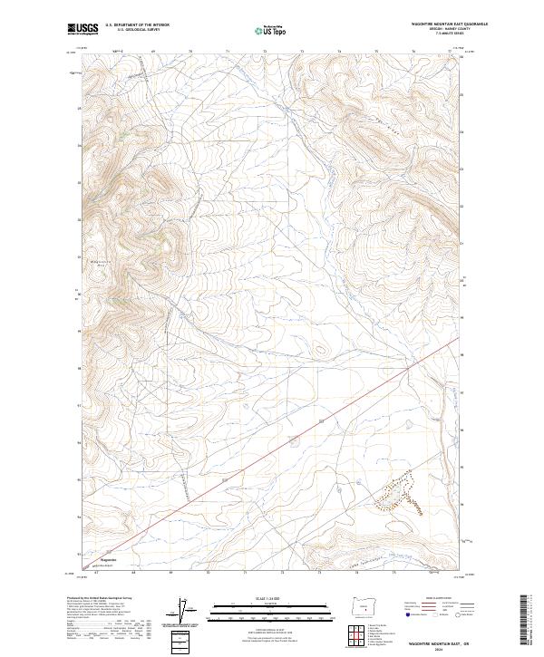 Wagontire Mountain East topographic map thumbnail