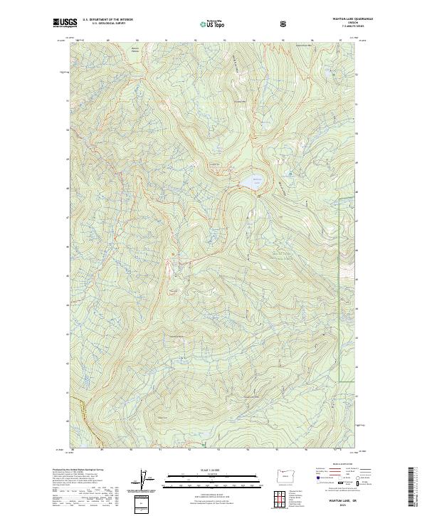 Wahtum Lake 2023 topographic map thumbnail