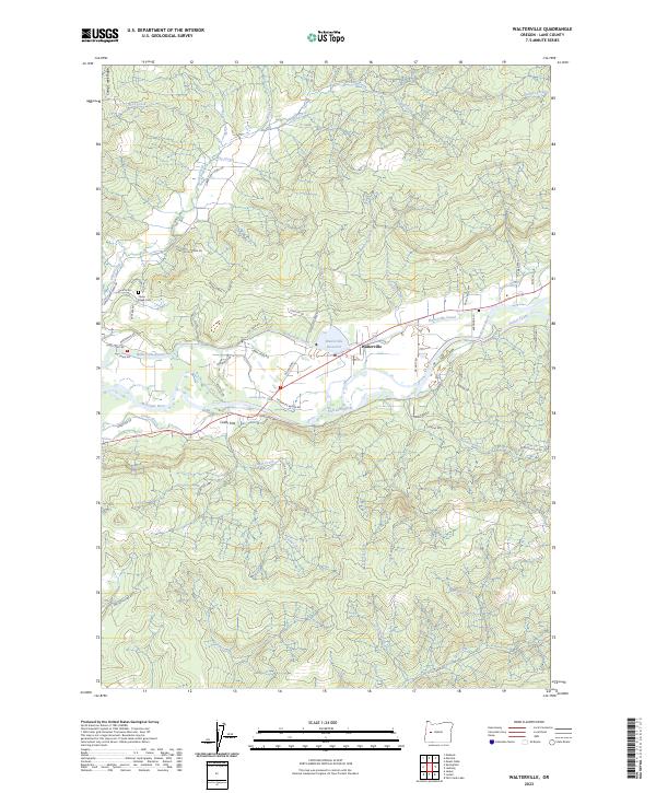 Walterville 2023 topographic map thumbnail