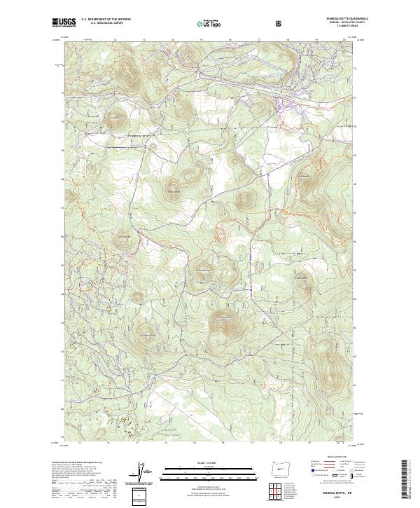 Wanoga Butte topographic map thumbnail