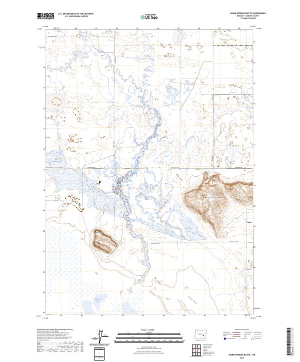 Warm Springs Butte 2024 topographic map thumbnail