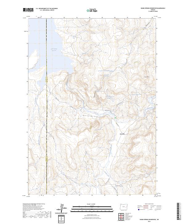 Warm Springs Reservoir topographic map thumbnail