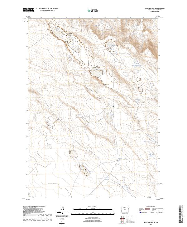 Weed Lake Butte topographic map thumbnail