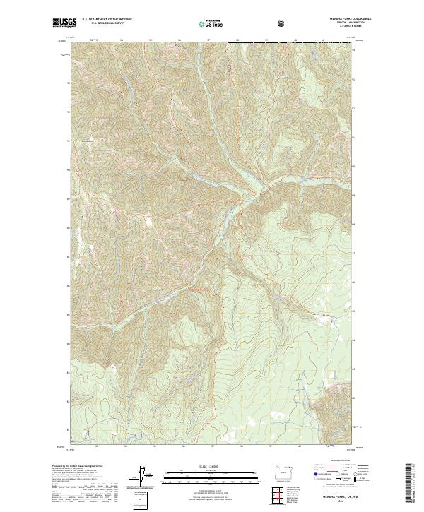 Wenaha Forks topographic map thumbnail