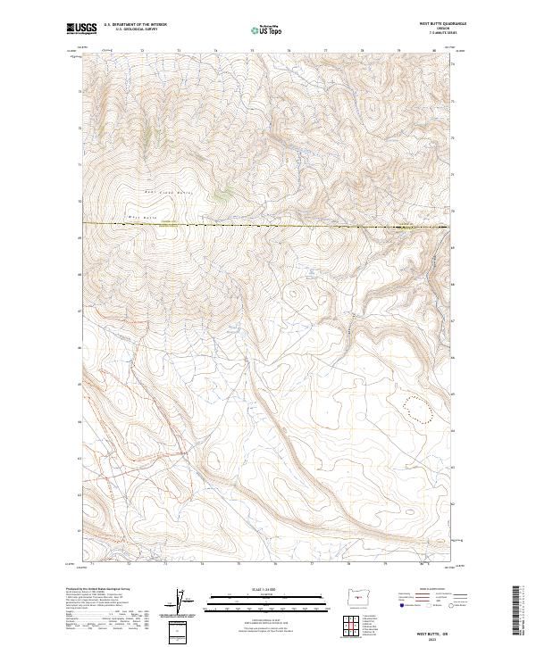 West Butte topographic map thumbnail