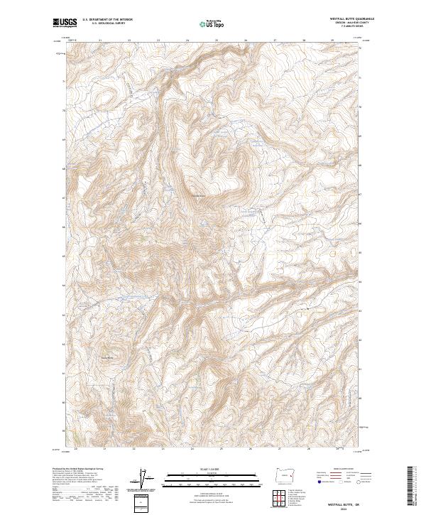 Westfall Butte 2024 topographic map thumbnail