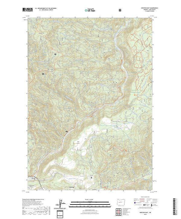 Westfir East topographic map thumbnail