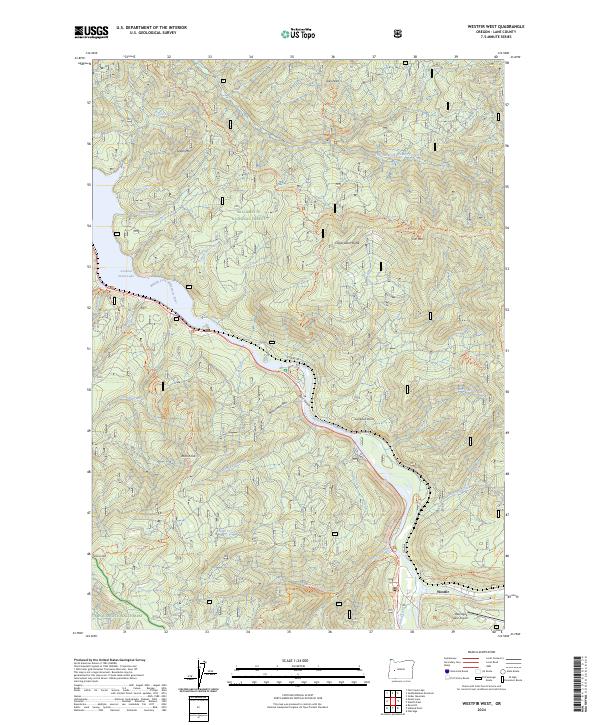 Westfir West topographic map thumbnail
