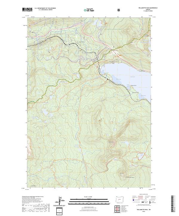 Willamette Pass 2024 topographic map thumbnail