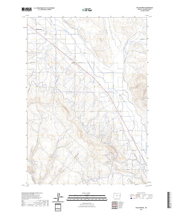 Willowcreek topographic map thumbnail