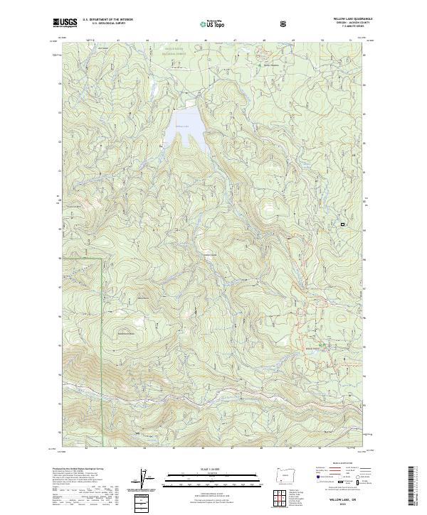 Willow Lake 2023 topographic map thumbnail