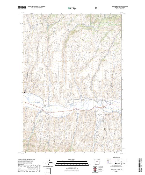 Wolfinger Butte 2023 topographic map thumbnail