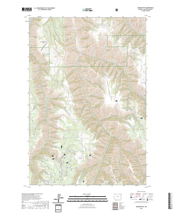 Wood Butte topographic map thumbnail