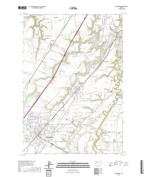 Woodburn topographic map thumbnail