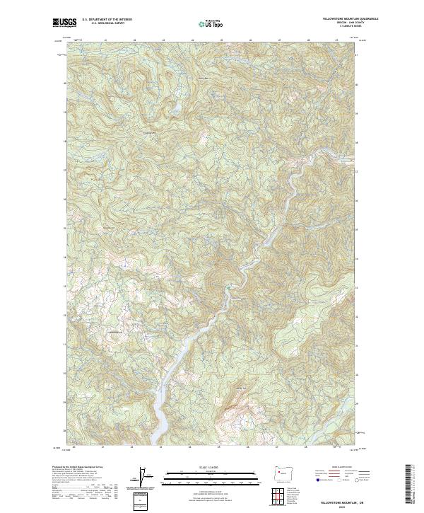 Yellowstone Mountain topographic map thumbnail