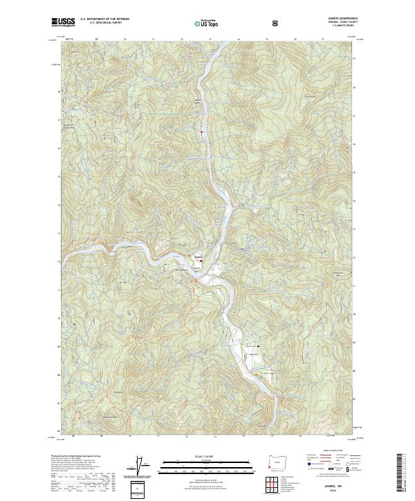 Agness topographic map thumbnail