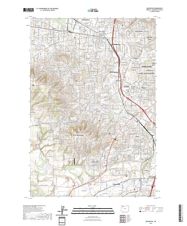 Beaverton topographic map thumbnail