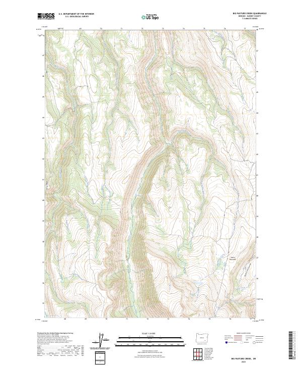 Big Pasture Creek topographic map thumbnail