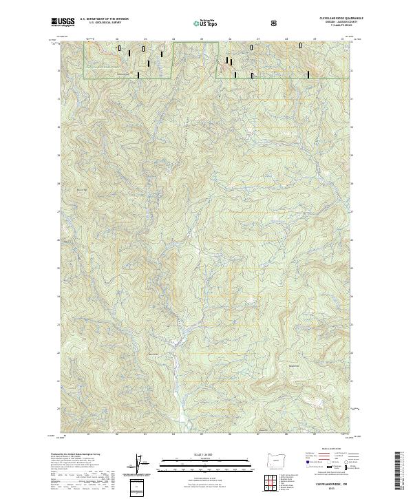 Cleveland Ridge topographic map thumbnail