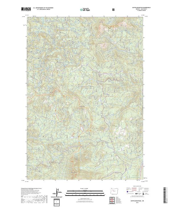 Coffin Mountain topographic map thumbnail