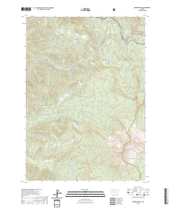 Diamond Peak topographic map thumbnail