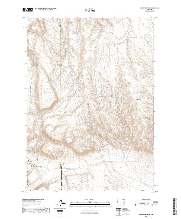 Johnny Creek SW topographic map thumbnail