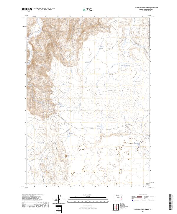 Jordan Craters North topographic map thumbnail