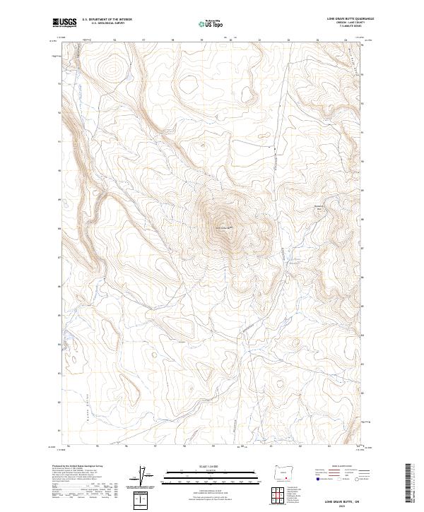 Lone Grave Butte 2023 topographic map thumbnail
