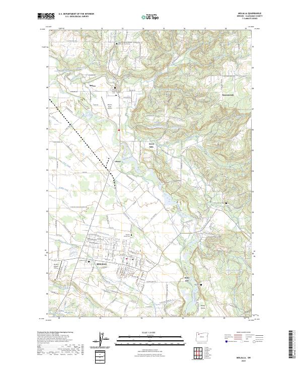 Molalla 2023 topographic map thumbnail