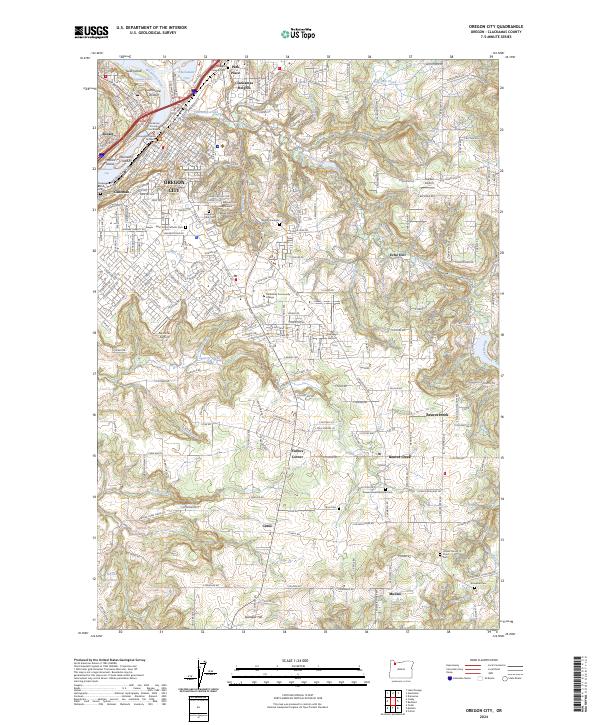 Oregon City 2024 topographic map thumbnail