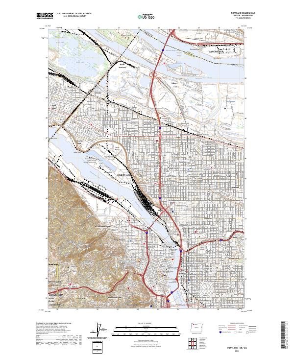 Portland 2024 topographic map thumbnail