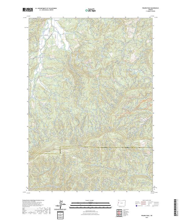 Prairie Peak 2023 topographic map thumbnail