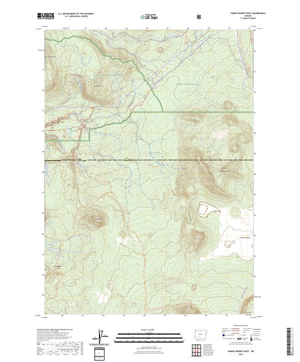 Pumice Desert West 2024 topographic map thumbnail