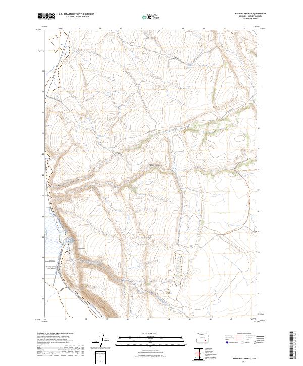 Roaring Springs topographic map thumbnail