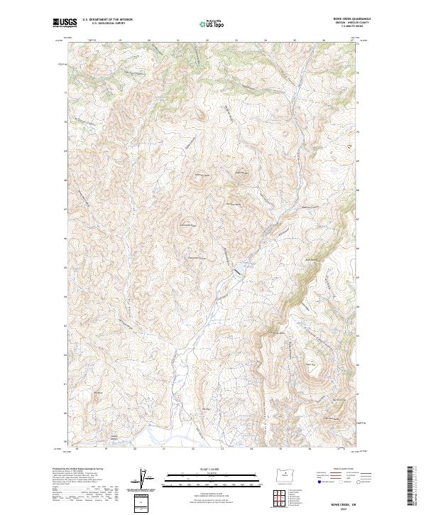 Rowe Creek 2023 topographic map thumbnail