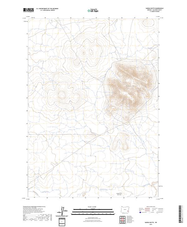 Saddle Butte 2023 topographic map thumbnail