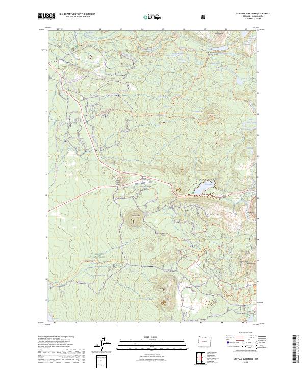 Santiam Junction 2024 topographic map thumbnail