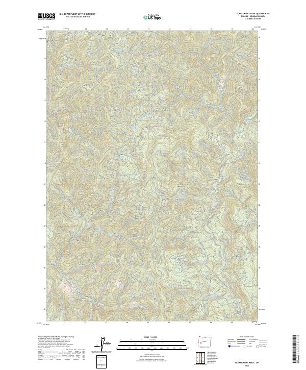 Scaredman Creek topographic map thumbnail
