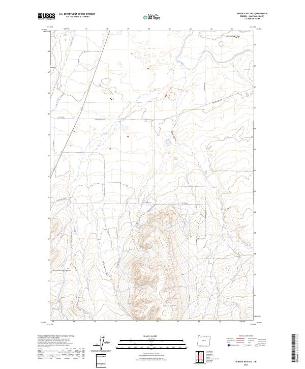 Service Buttes topographic map thumbnail