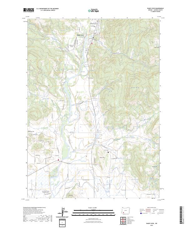 Shady Cove 2023 topographic map thumbnail