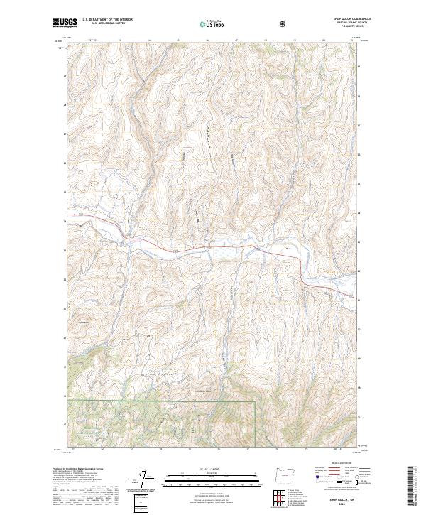 Shop Gulch topographic map thumbnail