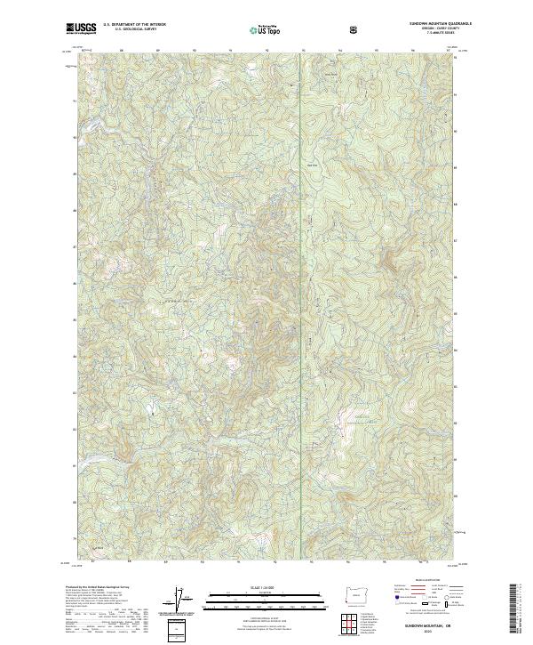 Sundown Mountain 2023 topographic map thumbnail
