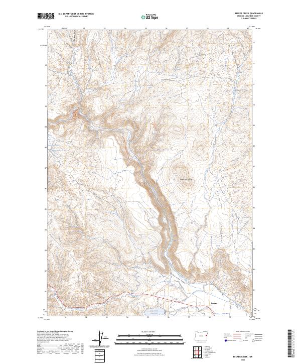 Becker Creek topographic map thumbnail