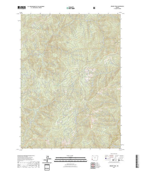 Brandy Peak topographic map thumbnail