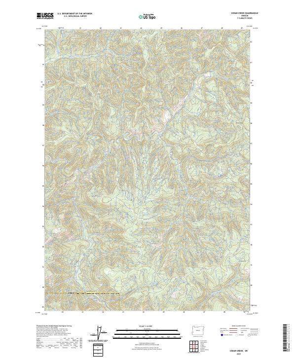 Cedar Creek topographic map thumbnail