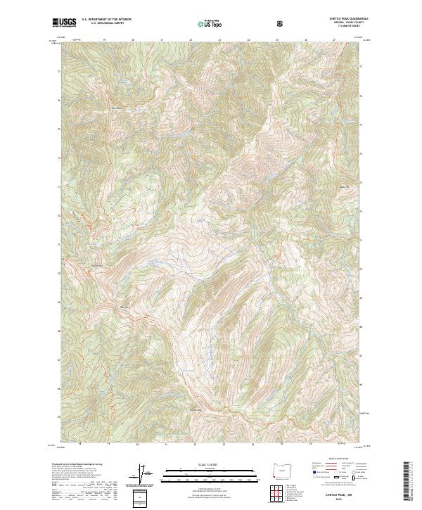 Chetco Peak topographic map thumbnail